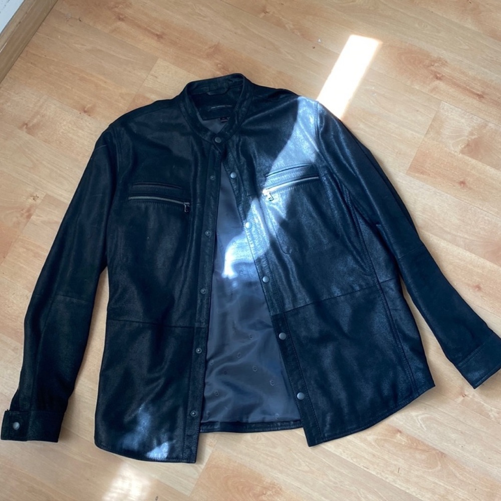 John Varvatos Midnight Blue Leather Jacket